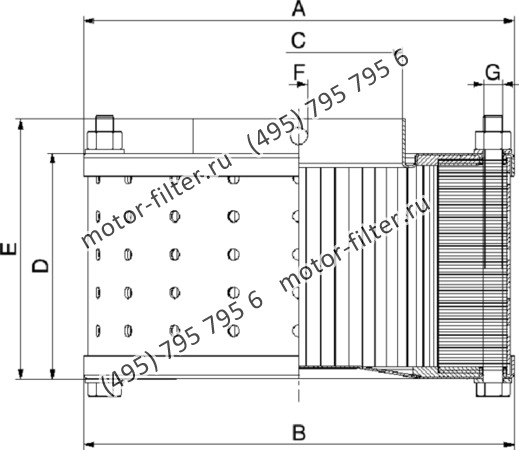 CF-025-4-2475 фильтр гидравлики цилиндрического типа с фильтрацией снаружи FAI FILTRI