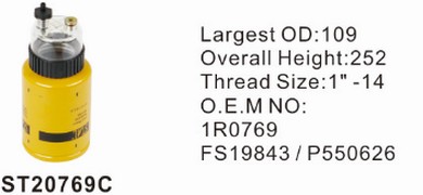 ST20769C фильтр-сепаратор для очистки топлива в сборе с водосбор STAL