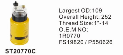 ST20770C фильтр-сепаратор для очистки топлива в сборе с водосбор