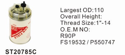 ST20785C фильтр-сепаратор для очистки топлива в сборе с водосбор