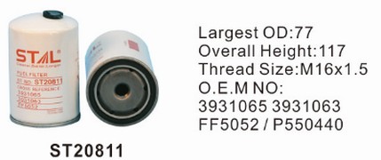 ST20811 фильтр-сепаратор для очистки топлива STAL