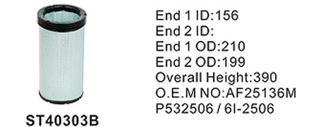 ST40303B фильтр очистки воздуха внутренний STAL