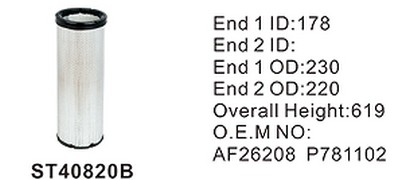 ST40820B фильтр очистки воздуха внутренний