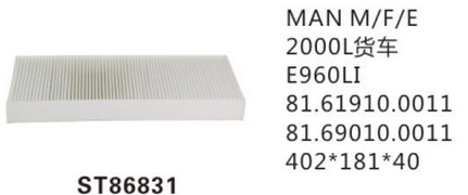 ST86831 фильтр очистки воздуха панельного типа либо фильтр салон